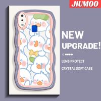 JIUMOO เคสสำหรับ VIVO Y91 Y91i Y95การ์ตูนน่ารักลายเป็ดครีมคลื่นขอบดีไซน์ใหม่แฟชั่นเคสโทรศัพท์แบบใสซิลิโคนนิ่มเคสป้องกันเคสโปร่งใสกันกระแทกเลนส์กล้องถ่ายรูปที่สร้างสรรค์