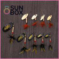 SUN BOX 1Pc ร้อน แบบพกพา ทนทาน เลื่อม เหยื่อตกปลา ช้อนปั่น เหยื่อตกปลา ตะขอแหลม