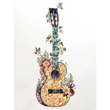 5D Diamond Painting Stitch Playing Guitar Watercolor Kit