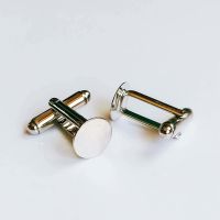 10pcs 10mm white k color Plated Cufflink Setting Base Cameo Cabochon High Quality jewelry finding components