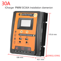 DONGLIONG เครื่องควบคุมการชาร์จพลังงานแสงอาทิตย์12/24V 30/50/70A เรกูเลเตอร์แบตเตอรี่ USB คู่5V LCD