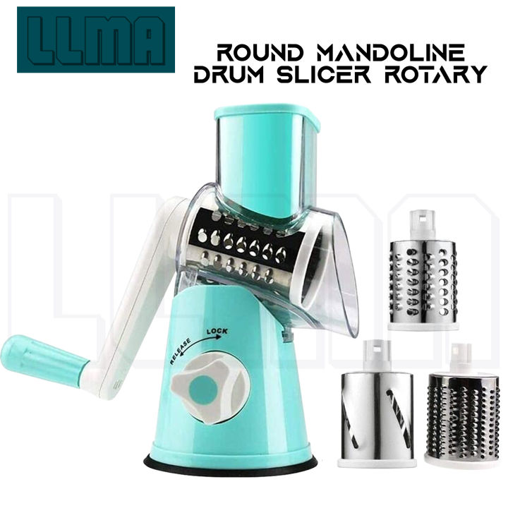 Round Mandoline Drum Slicer Rotary Cheese Grater Veggie Slicer Vegetable Carrot