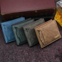 Mode Shop Leather  Blocking  Wallets for Men Vintage Thin Short Multi Function ID Credit Card Holder Money Bag