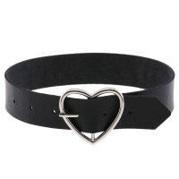 หนังสีดำ Heart Choker สร้อยคอ Punk Rock Kpop Goth เครื่องประดับ Kawaii น่ารัก Cool Gothic อุปกรณ์เสริม