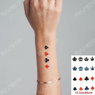 hot！【DT】✴  Temporary Sticker Playing Cards Patterns Transfer Fake Tatto Flash Tatoo for Kids Woman Men