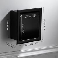 Metal In-wall Tissue Storage Box Matte Black Toilet Paper Dispenser Toilet Paper Holder for Bathroom Kitchen Washroom