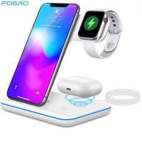 2023สินค้าใหม่รองรับ Carregador Rápido Sem Fio, Estação De Doca De Carregamento, Airpods Pro Iwatch, 14, 13, 12, 11, X, 8, Watch 7, 6, 5, 3 Em 1, 15W