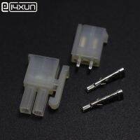 EClyxun 5set 5557 5569 2P Wiring Terminal Electrical Connector Kit 4.2mm 2x1P Straight Pin Plug jack for Car Auto PC ATX