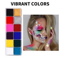 Fashion 12 Colors Face Body Painting Tattoo Painting Halloween Professional Makeup Party Beauty Palette DIY Face Paint Pigment