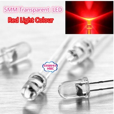 Free shipping 1000pcs 5MM Red LED light emitting diode Transparent Rount LED/ F5mm Red light LED Bule White Yellow Green Electrical Circuitry Parts