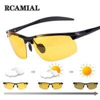 การมองเห็นได้ในเวลากลางคืน RCAMIAL แว่นตา Photochromic เลนส์สีเหลือง UV400การขับรถสำหรับผู้ขับขี่ผู้ชายผู้หญิง