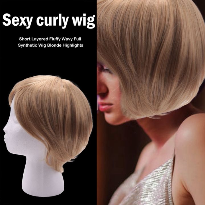 short-layered-fluffy-wavy-full-synthetic-wig-blonde-highlights