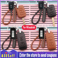 หนังคุณภาพสูงสำหรับ Mitsubishi Key Cover Remote Key Case พร้อม Key Holder Fod โลโก้รถพวงกุญแจ Creative Alloy โลหะแฟชั่นผู้ชายผู้หญิงโซ่ Keyring ของขวัญ Montero Sport Montero Sport Mirage Adventure Pajero Lancer Strada L300 Montero Canter ASX