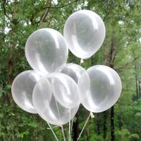 BK Balloon ลูกโป่งกลม มุก โปร่งใส12นิ้ว จำนวน 10ใบ งานแต่งงาน เสนอ(Whitetransparent）