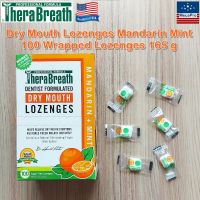 TheraBreath® Dry Mouth Lozenges Mandarin Mint 100 Wrapped Lozenges 165 g เม็ดอม ดับกลิ่นปาก รสมิ้นท์+ส้มแมนดาริน