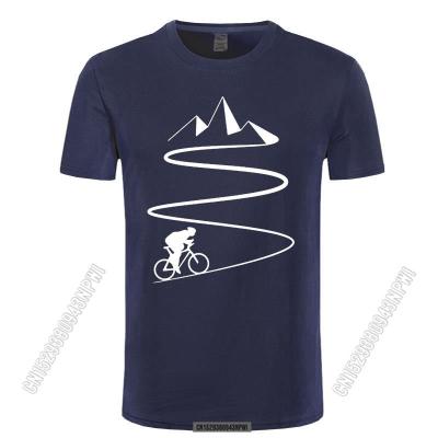 Mountain Bike Heartbeat Funny Biker T Shirt Oversize Loose Custom Chic Mens Bicycle Cycling T-Shirt Fashion Family Cotton
