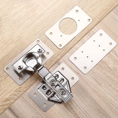 【LZ】 2 Piece Pack Stainless Steel Hinge Repair Piece Cabinet Door Kitchen Damage Repair Reinforced Fixed Plate Bracket Kit