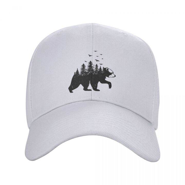 punk-unisex-forest-bear-walking-baseball-cap-adult-adjustable-dad-hat-women-men-outdoor-hunting-caps-snapback-hats