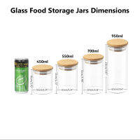 Kitchen Storage Container 234568PC Food Storage Jar Sealed Can Bamboo Lid Tea Canister Glass Tank for Grain Candy coffee