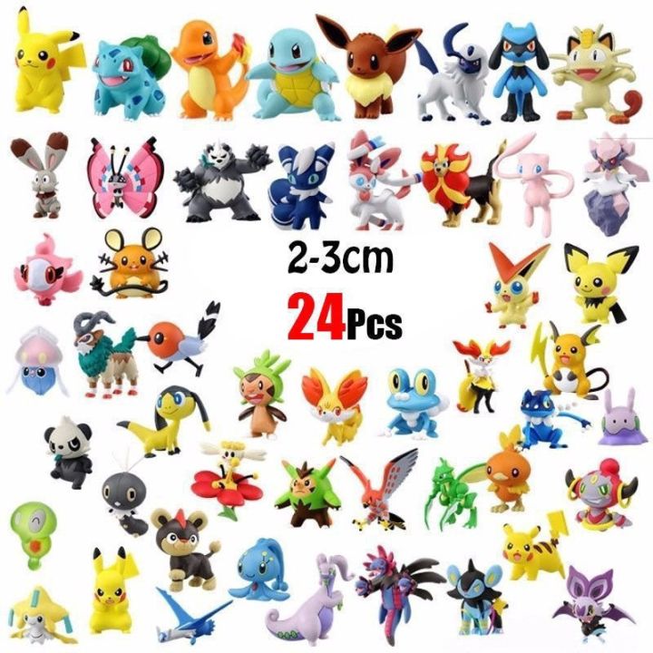 ของเล่นโมเดลโปเกมอน-pikachu-ขนาดเล็กลายการ์ตูน24ชิ้น-pocket-monster-ของขวัญเด็ก-มิถุนายน