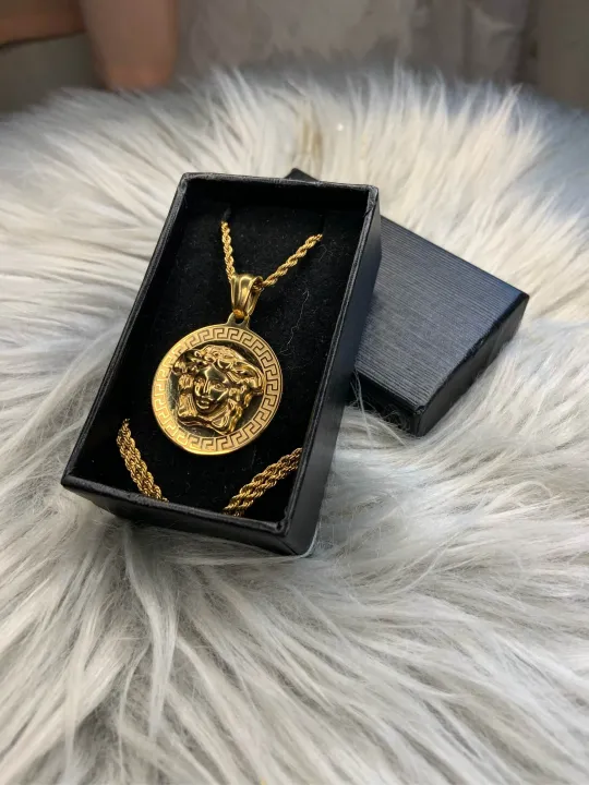 High Quality Gold Versace Pendant Rope Chain Necklace Lazada PH