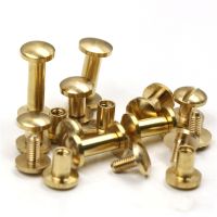 10pcs ทองเหลือง Binding ชิคาโกสกรู NAIL STUD Rivets สำหรับอัลบั้มรูปหัตถกรรมเครื่องหนัง Studs เข็มขัดกระเป๋าสตางค์ตัวยึด 8 มม.โดมหมวก-Giers