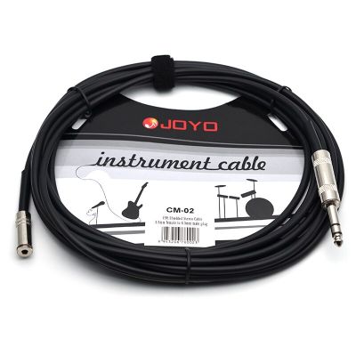 JOYO Instrument Cable CM-02 Shielded Stereo Cable 3.5mm Female to 6.3mm male plug 15ft Black