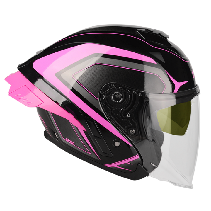 หมวกกันน็อกlazer-รุ่นtango-sr-hexa-สีblack-pink-grey-spoiler