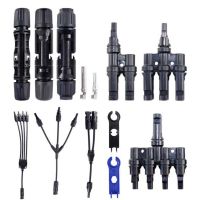 1pcs Solar panel parallel joint confluence three four way photovoltaic connector wrench kit component tool Wires Leads Adapters