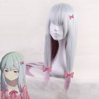 Izumi Sagiri Cosplay Wigs EROMANGA SENSEI Silver Pink Heat Resistant Hair Perucas Halloween Party Costume Hairpiece