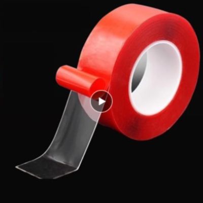 ∋ 3 M Double Sided Adhesive Sticker Tape Nano Transparent Reusable Waterproof Strong Adhesive Tape Cleanable Car Protect Sticker