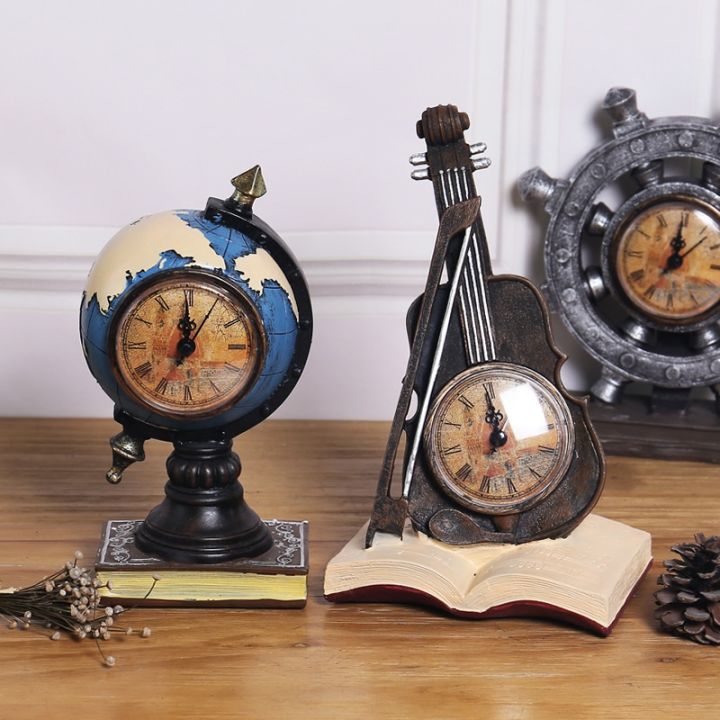 retro-violin-rudder-globe-phone-saxophon-phonograph-resin-statue-ornaments-musical-clock-model-home-office-shop-crafts-decors