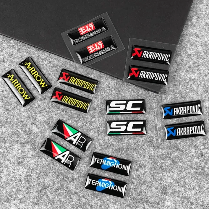 [LWF HOT]☒ 2x Epoxy Resin 3D Raised Motorcycle Exhaust Pipe Decal