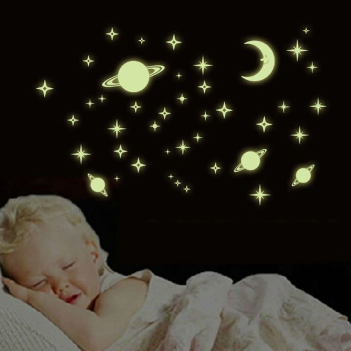 sale-nancarenko1977-1ชุดขายดีสติกเกอร์รูปดาวเรืองแสงเรืองแสงในที่มืดสติ๊กเกอร์ติดผนังดาวเรืองแสงเด็กตกแต่งห้องเด็กทารก