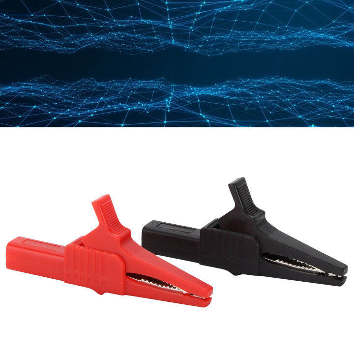 Insulated Alligator Clips Heavy Duty Black and Red 2pcs Electrical
