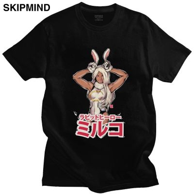 Funny My Hero Academia Tshirt Men Soft Cotton Anime Rabbit Hero Miruko Tees Round Collar Short Sleeved Printed T Shirt Clothes XS-6XL