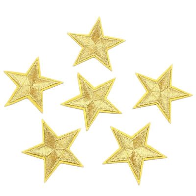【YF】❆✥  10pcs/lot Embroidered Gold Star Iron Coats Jeans Stickers Sewing Pants Shoes Badge Shirts Appliques Patches
