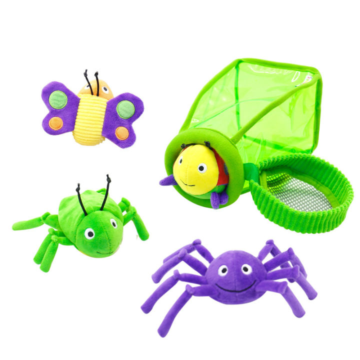 สีแมลงสามารถการ์ตูนแมลงดักตุ๊กตาผีเสื้อแมงมุม-l-adybug-เด็กอ่อนตุ๊กตาสั่นสะเทือนของเล่นเด็กสัตว์ของเล่น