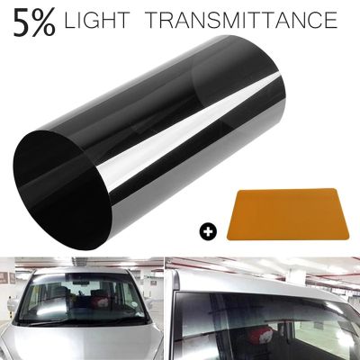 150cmx20cm Car Windscreen Black Tint Tinting Film 5% Light Transmission Solar Insulation Film Auto Home UV Protection Stickers Bumper Stickers  Decals