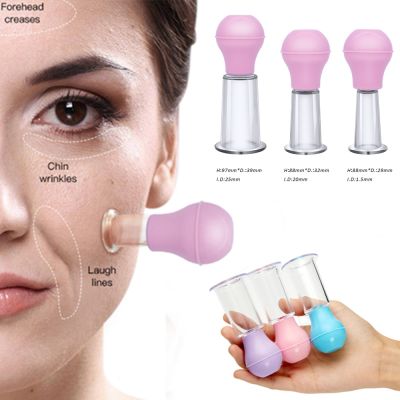 Facial Massage Cups Rubber Vacuum Cupping Skin Lifting Anti Cellulite Massager for Face Pvc Body Cups Skin Scraping Massage Jar