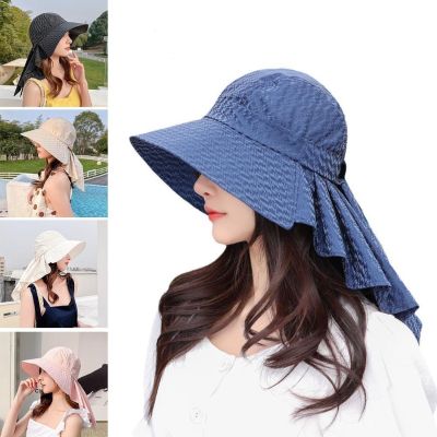 Wide Brim Sunscreen Protection Neck Flap Outdoor All-match Sun Hat Women Hat