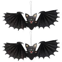 Halloween Paper Bat Hanging Ornament Props for Halloween Decoration Festival Party Bar Haunted House Indoor Decor