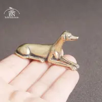 Solid Brass Loyal Dog Desk Ornaments Vintage Copper Animal Miniatures Figurines Decorations Gifts Home Decor Crafts Accessories