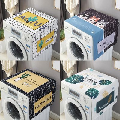 Refrigerator Dust-Proof Cover Washing Machine Cover with Storage Pockets Bags Universal Sunscreen Covers Kitchen Christmas Decor
