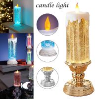 ┋ LED Water Candle Color Changing Electronic Rechargeable Waterproof Color LED with Glitter Candle Usb Charging Home Decoration