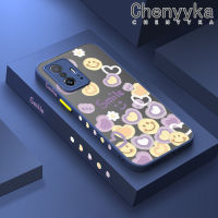 เคส Chenyyka สำหรับ Xiaomi 12T Pro 11T Pro,เคสลายการ์ตูนรูปหัวใจยิ้มมีน้ำค้างแข็งโปร่งใสหัวใจแบบแข็งขอบสี่เหลี่ยมด้านข้างเคสนิ่มป้องกันปลอกซิลิโคนกล้องกันกระแทก