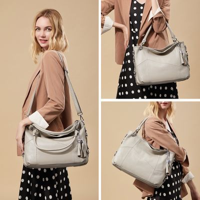 【YF】 Womens Bag Trend Tote Bags for Women Shoulder Cow Leather Female Big Capacity Black Gray Casual Daily Handbag Gift Mom