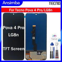 Ansimba คุณภาพสูง TFT 6.66นิ้วสำหรับ Tecno Pova 4 Pro แผงประกอบสัมผัสหน้าจอ LCD หน้าจอดิจิตอลทดแทน LG8n พร้อมกรอบกลางสำหรับ Tecno Pova 4 Pro LG8n LCD