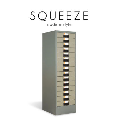 SQUEEZE (สควีซ) ตู้เก็บเอกสาร โครงเหล็ก สำหรับเก็บเอกสาร 10-15 ช่อง สไตล์โมเดิร์น