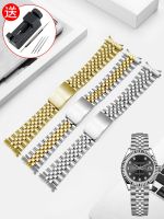 Stainless Steel Watch Band Suitable for Rolex Oyster Datejust Steel Band 13 17 20mm Womens Gold Curved Bracelet